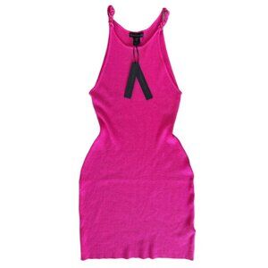 House Of Harlow 1960 Women's LUXE Sweater Dress Sleeveless Stretch Halter L Pink